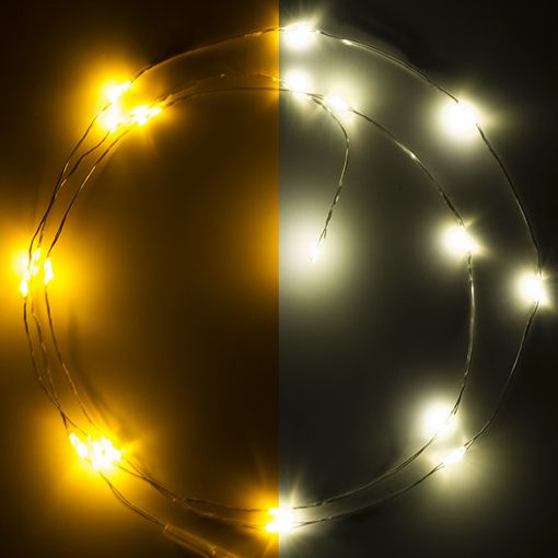 Εικόνα της 123LED Διακοσμητικά Λαμπάκια Μπαταρίας 20 LEDs 1m Extra Warm White & Warm White Silver