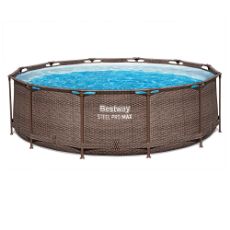 Εικόνα της Πισίνα Bestway Steel Pro Max Πλαστική με Μεταλλικό Σκελετό Στρογγυλή 366 x 100 cm Ratten Brown 56709