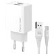 Εικόνα της Φορτιστής Powertech 2x USB-A με Kαλώδιο 12W White PT-1324
