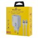 Εικόνα της Φορτιστής Powertech USB-A & 2x USB-C με Καλώδιο GaN 65W White PT-1415
