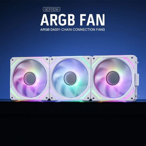 Εικόνα της Case Fan Redragon GC-F012W 120mm ARGB PWM (3-Pack) White