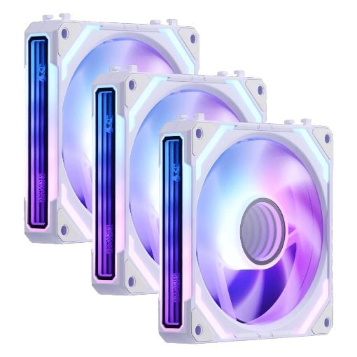 Εικόνα της Case Fan Redragon GC-F012W 120mm ARGB PWM (3-Pack) White