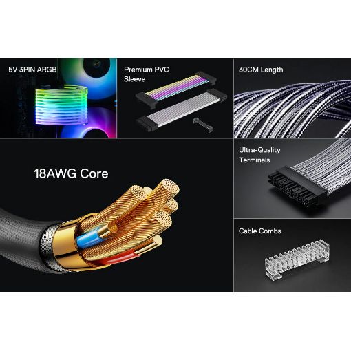 Εικόνα της Redragon GCP06 RGB ATX 24-Pin Power Extension Cable