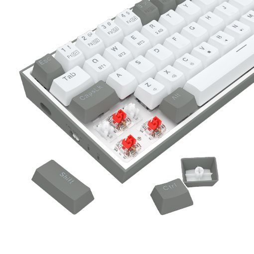Εικόνα της Πληκτρολόγιο Redragon Castor Pro K631 65% Wireless RGB Red Switches White/Grey