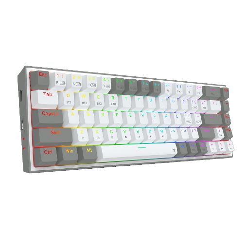 Εικόνα της Πληκτρολόγιο Redragon Castor Pro K631 65% Wireless RGB Red Switches White/Grey