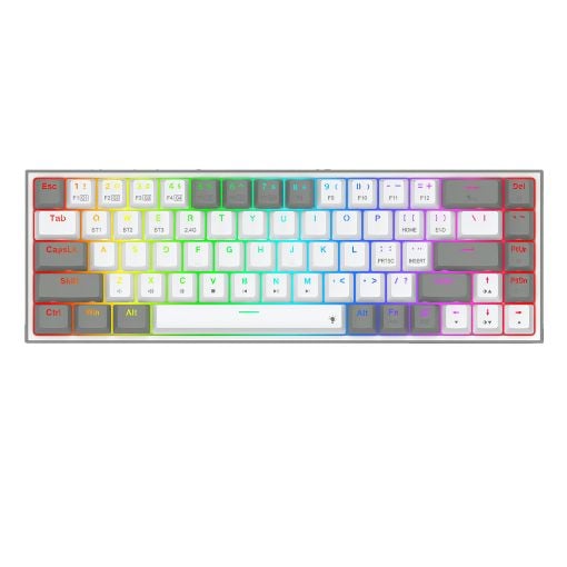 Εικόνα της Πληκτρολόγιο Redragon Castor Pro K631 65% Wireless RGB Red Switches White/Grey