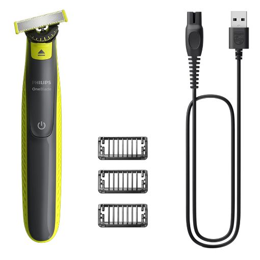 Εικόνα της Ξυριστική Μηχανή Philips OneBlade 360 Επαναφορτιζόμενη Grey/Lime QP2724/23