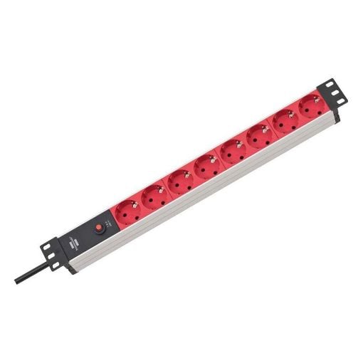 Εικόνα της Πολύπριζο Brennenstuhl Alu-Line 8 Θέσεων για Rack 19" 1U με Βύσμα IEC 2m Red/Silver 1390007118