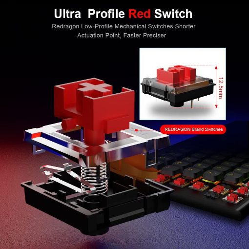 Εικόνα της Πληκτρολόγιο Redragon Sion K653 90% RGB Red Switches (US) Black