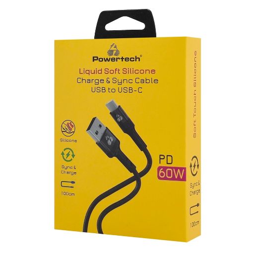 Εικόνα της Καλώδιο Powertech USB-A Male to USB-C Male 60W 1m Black PTR-0161