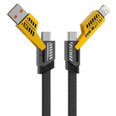 Εικόνα της Καλώδιο Powertech USB-C Male/USB-A Male to USB-C Male/Lightning Male 65W 1m Black PTR-0164
