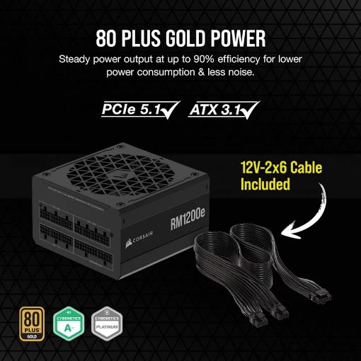 Εικόνα της Τροφοδοτικό Corsair RM1200e Fully Modular Low-Noise 80 Plus Gold 1200W CP-9020258-EU