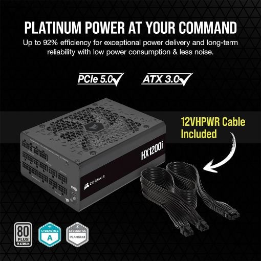 Εικόνα της Τροφοδοτικό Corsair HX1200i v3 (2025) 1200W 80 Plus Platinum Full Modular CP-9020307-EU