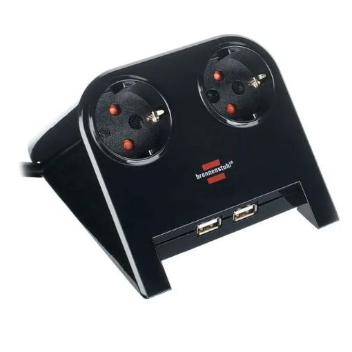 Εικόνα της Πολύπριζο Brennenstuhl Desktop-Power 2 Θέσεων & 2x USB 1.8m Black 1153500222