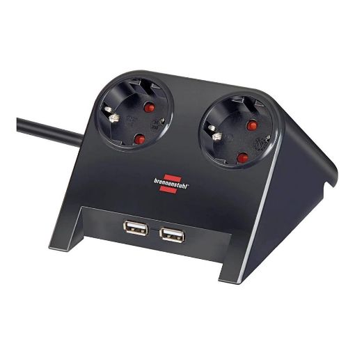 Εικόνα της Πολύπριζο Brennenstuhl Desktop-Power 2 Θέσεων & 2x USB 1.8m Black 1153500222