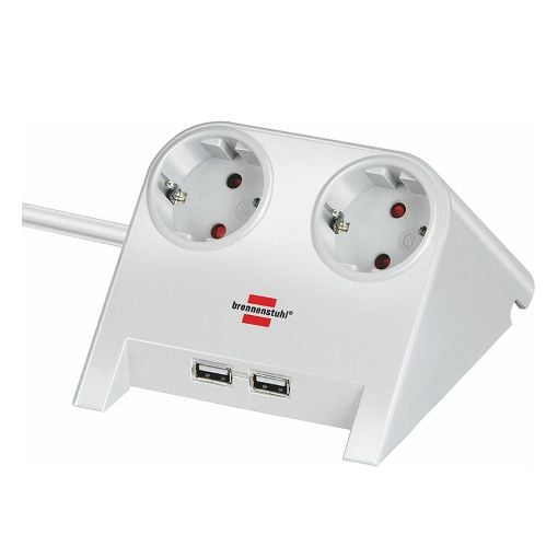 Εικόνα της Πολύπριζο Brennenstuhl Desktop-Power 2 Θέσεων & 2x USB 1.8m White 1153520222