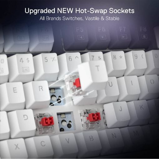 Εικόνα της Πληκτρολόγιο Redragon UCAL K673 Pro 75% Wireless RGB Red Switches (US) Abyssal Blue