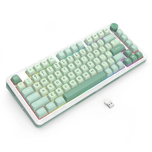Εικόνα της Πληκτρολόγιο Redragon Cyrus Pro K681 75% Wireless RGB Longyin Switches Mint Green