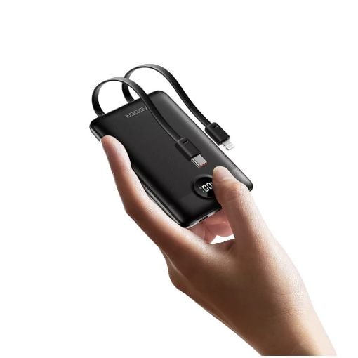 Εικόνα της Power Bank Veger C11 10000mAh με Ενσωματωμένα Καλώδια 22.5W Black W1170