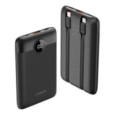 Εικόνα της Power Bank Veger C11 10000mAh με Ενσωματωμένα Καλώδια 22.5W Black W1170