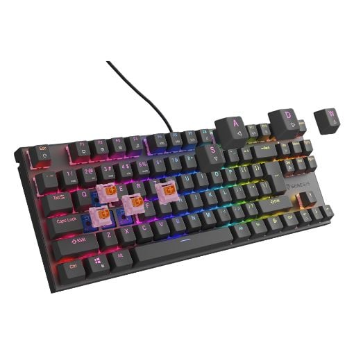 Εικόνα της Πληκτρολόγιο Genesis Thor 303 TKL RGB Hot-Swappable Peach Silent Switches (US) Black NKG-1881