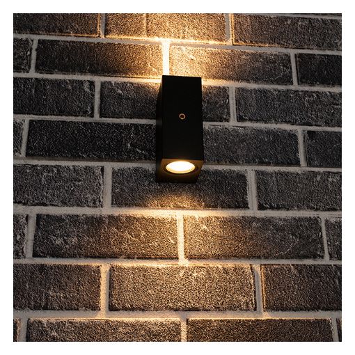 Εικόνα της Επιτοίχιο Φωτιστικό Up & Down 123LED Avalon 2x GU10 IP44 με Αισθητήρα Ημέρας Black