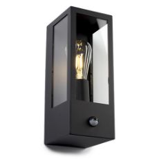 Εικόνα της Επιτοίχιο Φωτιστικό 123LED Manhattan E27 IP44 με Αισθητήρα Κίνησης Black