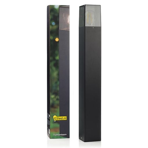 Εικόνα της Επιδαπέδιο Φανάρι Τετράγωνο 123LED Smokey E27 IP44 Black