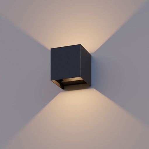 Εικόνα της Επιτοίχιο Φωτιστικό Up & Down 123LED Amarillo 2700K IP54 Black