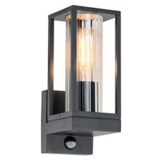 Εικόνα της Επιτοίχιο Φωτιστικό 123LED Dakota Ribble E27 IP44 με Αισθητήρα Κίνησης Black