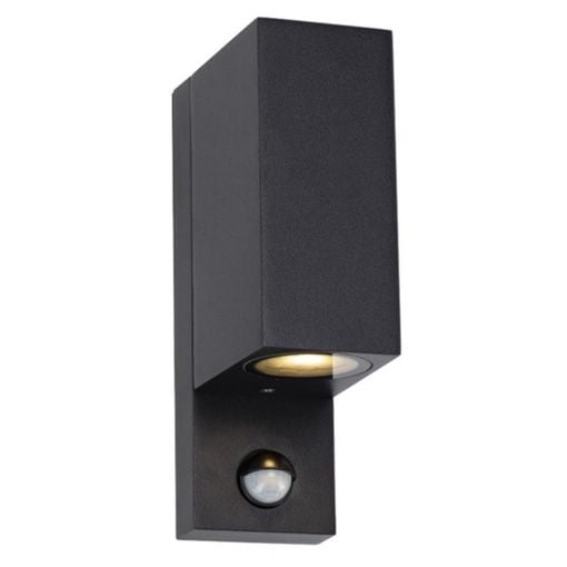 Εικόνα της Επιτοίχιο Φωτιστικό Up & Down 123LED San Francisco 2x GU10 IP44 με Αισθητήρα Κίνησης Black