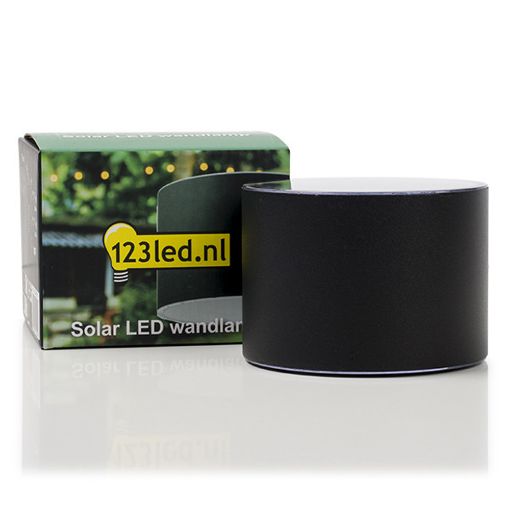 Εικόνα της Ηλιακό Επιτοίχιο Φωτιστικό Up & Down 123LED Gloucester 3000K IP54 Black