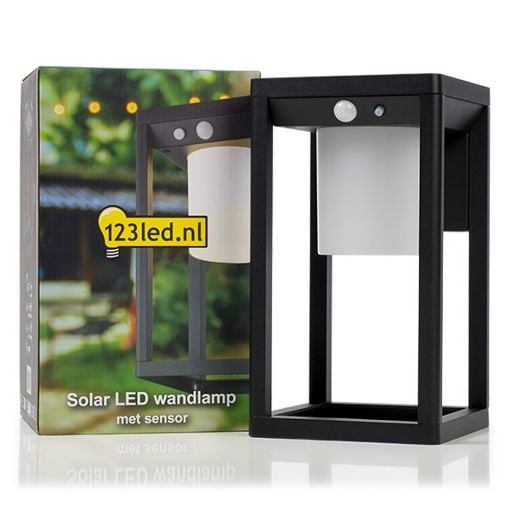 Εικόνα της Ηλιακό Επιτοίχιο Φωτιστικό 123LED Kingsbridge 3000K IP54 με Αισθητήρα Κίνησης Black