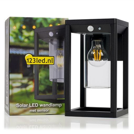 Εικόνα της Ηλιακό Επιτοίχιο Φωτιστικό 123LED Kensington 3000K IP54 με Αισθητήρα Κίνησης Black