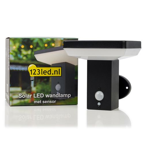 Εικόνα της Ηλιακό Επιτοίχιο Φωτιστικό 123LED Primrose Hill 3000K IP54 με Αισθητήρα Κίνησης Black