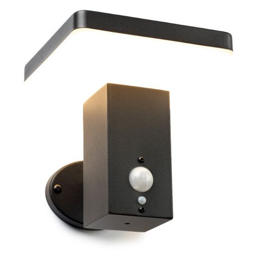 Εικόνα της Ηλιακό Επιτοίχιο Φωτιστικό 123LED Primrose Hill 3000K IP54 με Αισθητήρα Κίνησης Black