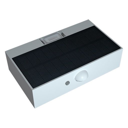 Εικόνα της Ηλιακό Επιτοίχιο Φωτιστικό 123LED Saporro 3000K IP65 με Αισθητήρα Κίνησης White