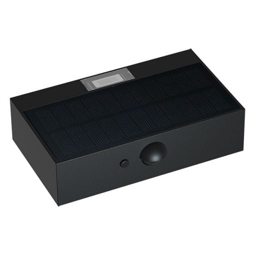 Εικόνα της Ηλιακό Επιτοίχιο Φωτιστικό 123LED Saporro 3000K IP65 με Αισθητήρα Κίνησης Black