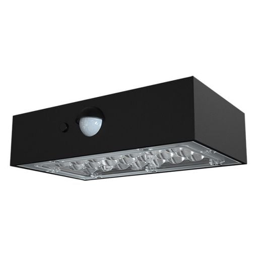 Εικόνα της Ηλιακό Επιτοίχιο Φωτιστικό 123LED Saporro 3000K IP65 με Αισθητήρα Κίνησης Black