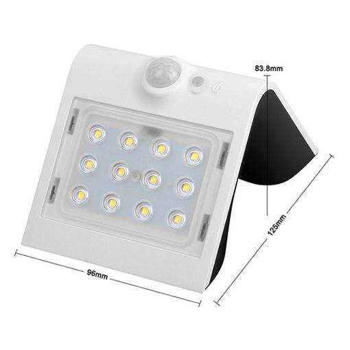 Εικόνα της Ηλιακό Επιτοίχιο Φωτιστικό 123LED Osaka 3000K IP65 με Αισθητήρα Κίνησης White
