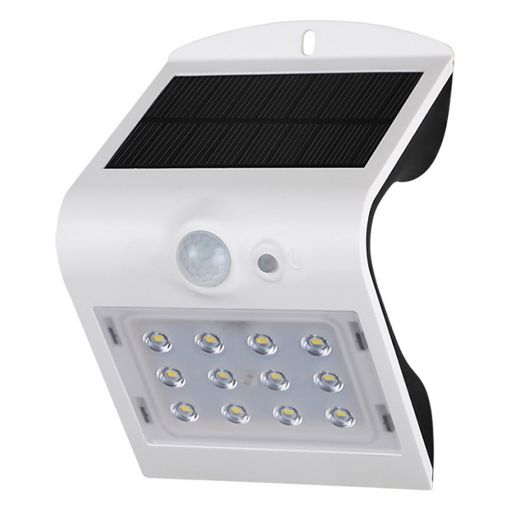 Εικόνα της Ηλιακό Επιτοίχιο Φωτιστικό 123LED Osaka 3000K IP65 με Αισθητήρα Κίνησης White
