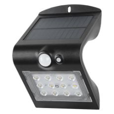 Εικόνα της Ηλιακό Επιτοίχιο Φωτιστικό 123LED Osaka 3000K IP65 με Αισθητήρα Κίνησης Black