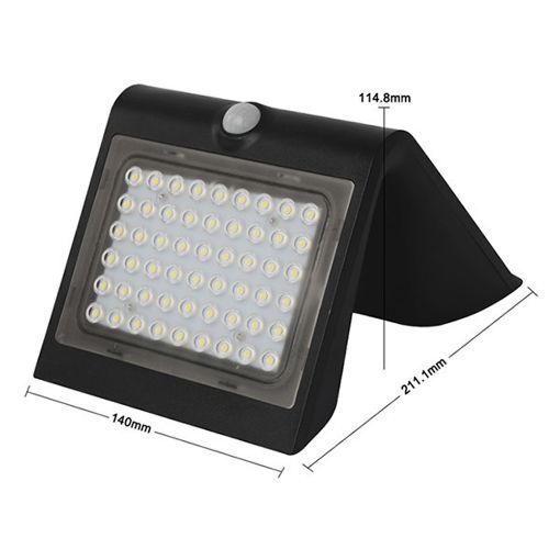Εικόνα της Ηλιακό Επιτοίχιο Φωτιστικό 123LED Yokohama 3000K IP65 με Αισθητήρα Κίνησης Black