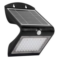 Εικόνα της Ηλιακό Επιτοίχιο Φωτιστικό 123LED Yokohama 3000K IP65 με Αισθητήρα Κίνησης Black