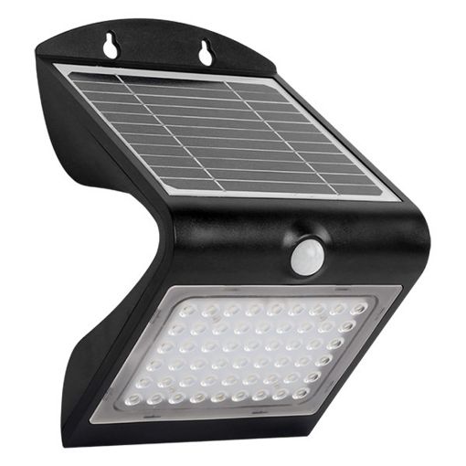 Εικόνα της Ηλιακό Επιτοίχιο Φωτιστικό 123LED Yokohama 3000K IP65 με Αισθητήρα Κίνησης Black