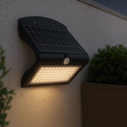 Εικόνα της Ηλιακό Επιτοίχιο Φωτιστικό 123LED Tokyo 3000K IP65 με Αισθητήρα Κίνησης Black