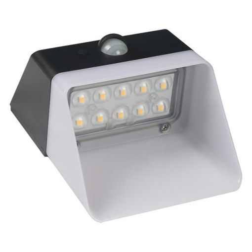 Εικόνα της Ηλιακό Επιτοίχιο Φωτιστικό 123LED Kobe 3000K IP65 με Αισθητήρα Κίνησης Black