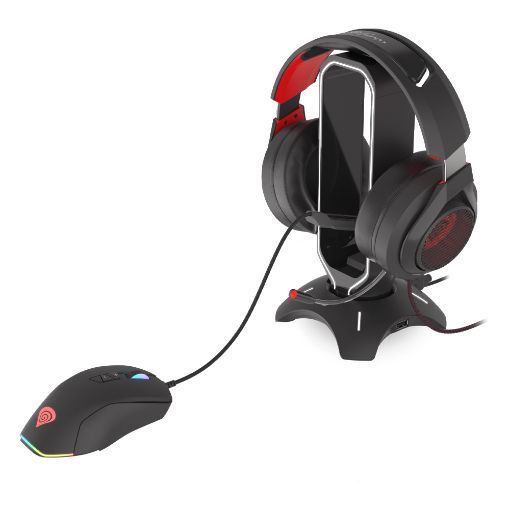 Εικόνα της Mouse Bungee Genesis Vanad 500 With Headset Stand Black NBU-1602