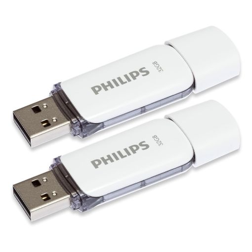 Εικόνα της Philips Snow 32GB USB 2.0 White/Shadow Grey 2-Pack FM32FD70D/00