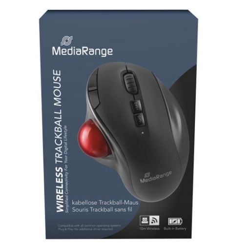 Εικόνα της Ποντίκι MediaRange Optical 7-Button Wireless Black/Red MROS263